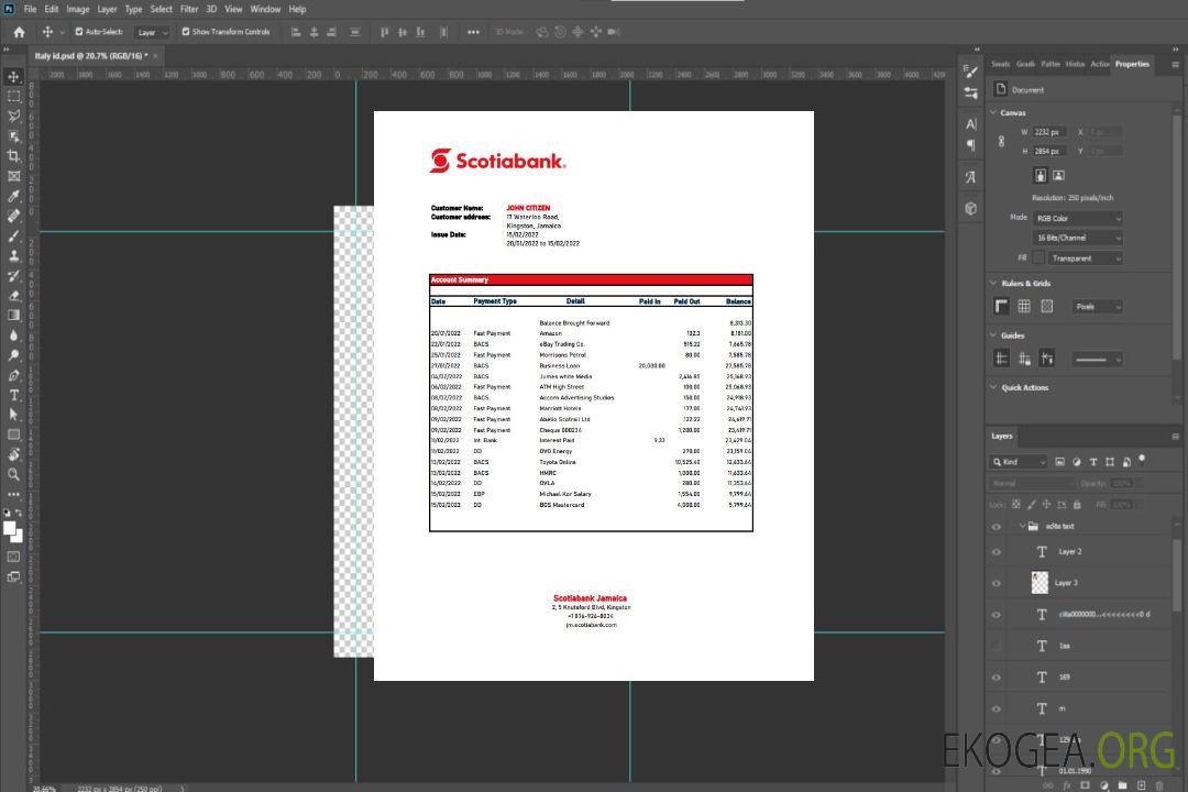 Relevé de la Banque Scotia de la Jamaïque xls template